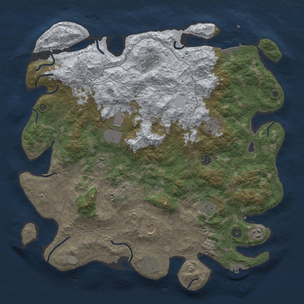 Rust Map: Procedural Map, Size: 4500, Seed: 2032401751, 18 Monuments