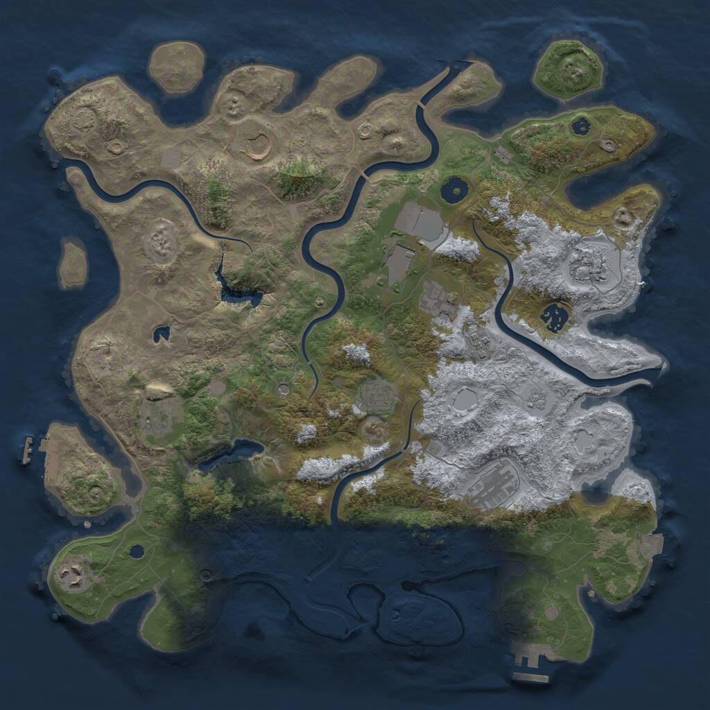 Rust Map: Procedural Map, Size: 4050, Seed: 849924569, 16 Monuments