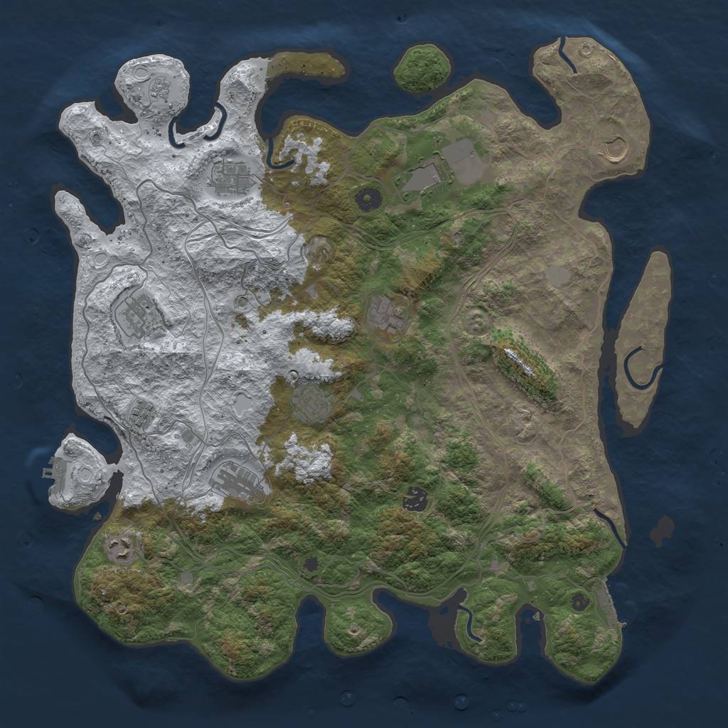 Rust Map: Procedural Map, Size: 4300, Seed: 4300, 19 Monuments