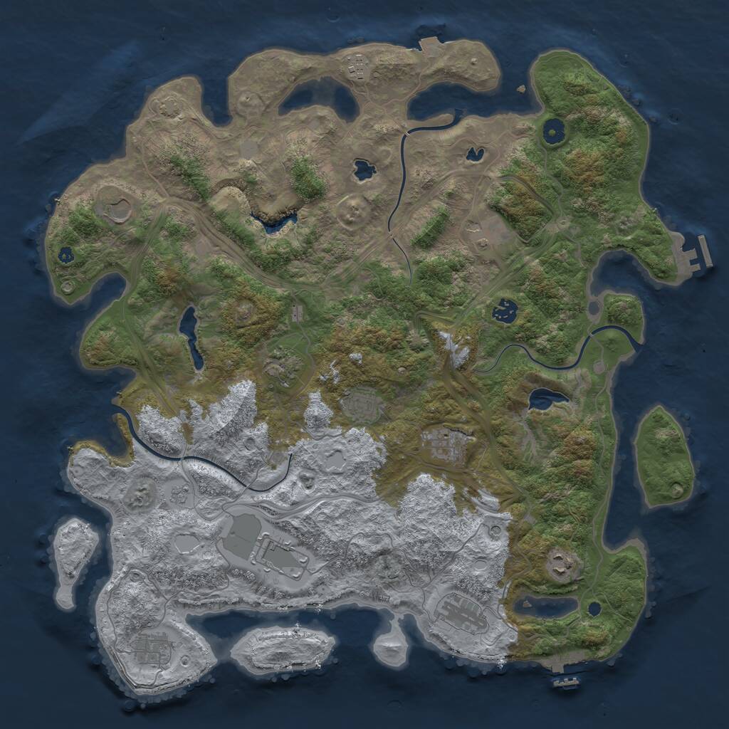 Rust Map: Procedural Map, Size: 4500, Seed: 3224598, 17 Monuments