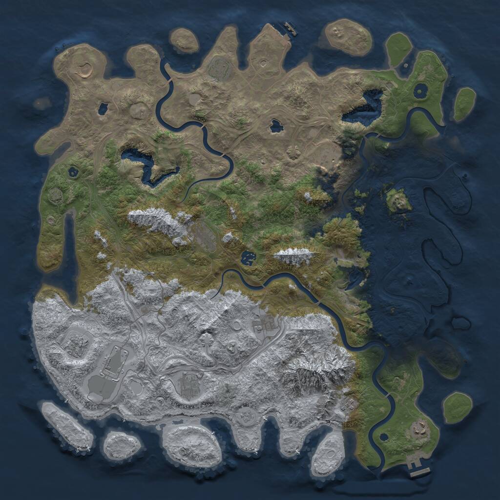 Rust Map: Procedural Map, Size: 5000, Seed: 23333, 17 Monuments