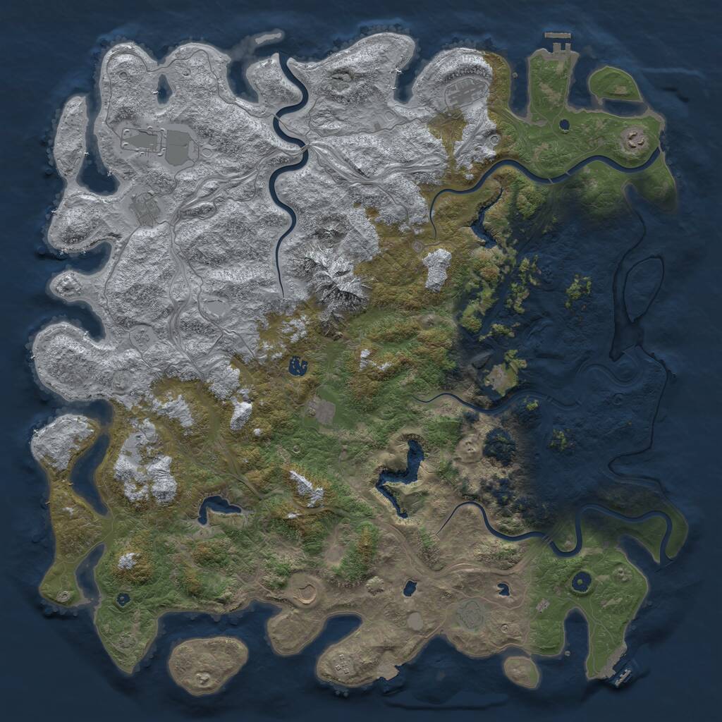 Rust Map: Procedural Map, Size: 5550, Seed: 350, 17 Monuments