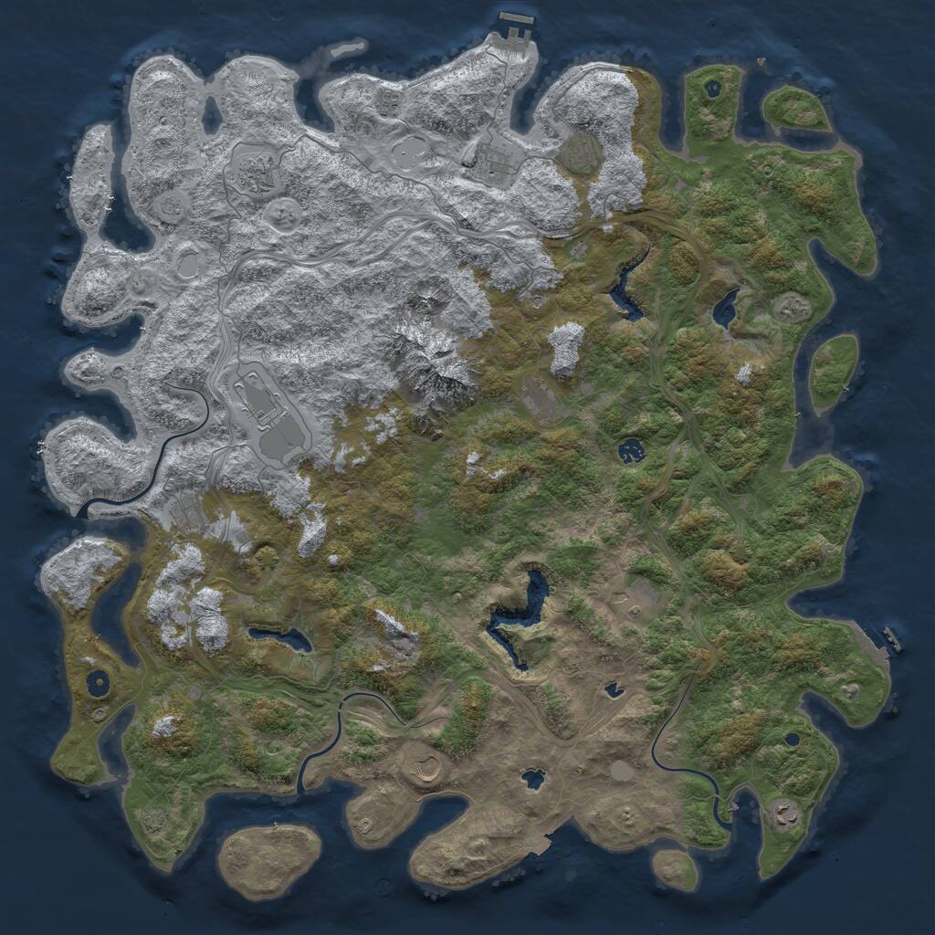 Rust Map: Procedural Map, Size: 5550, Seed: 350, 17 Monuments