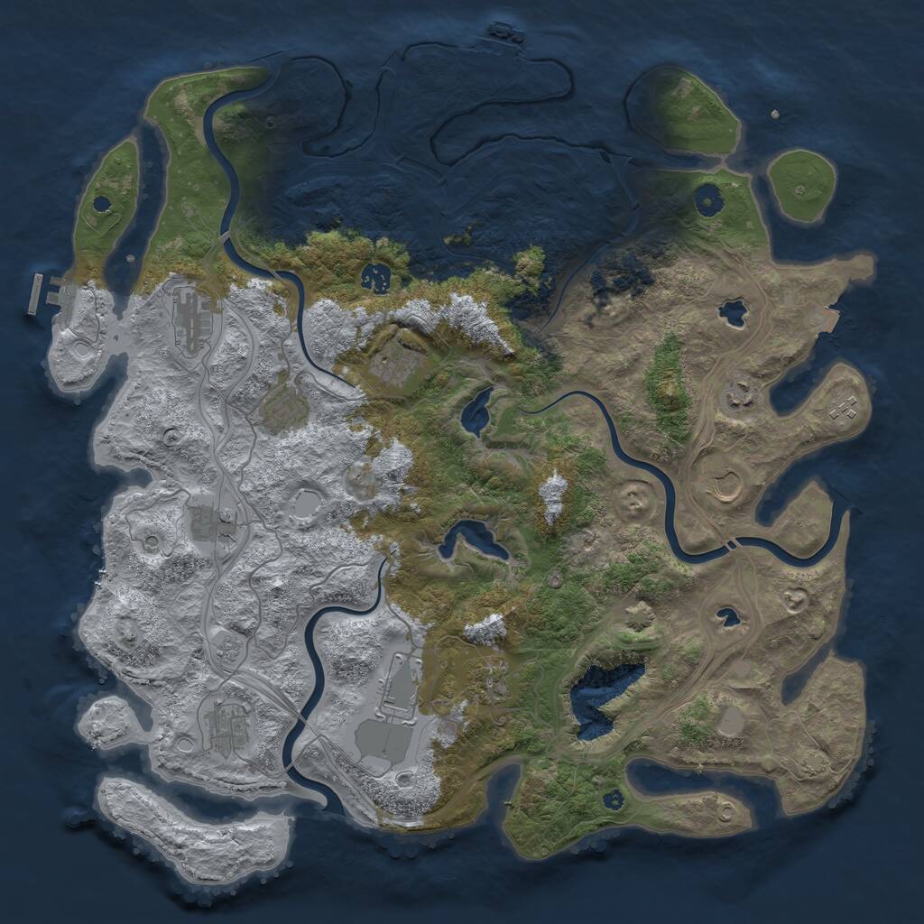 Rust Map: Procedural Map, Size: 4500, Seed: 884462, 17 Monuments