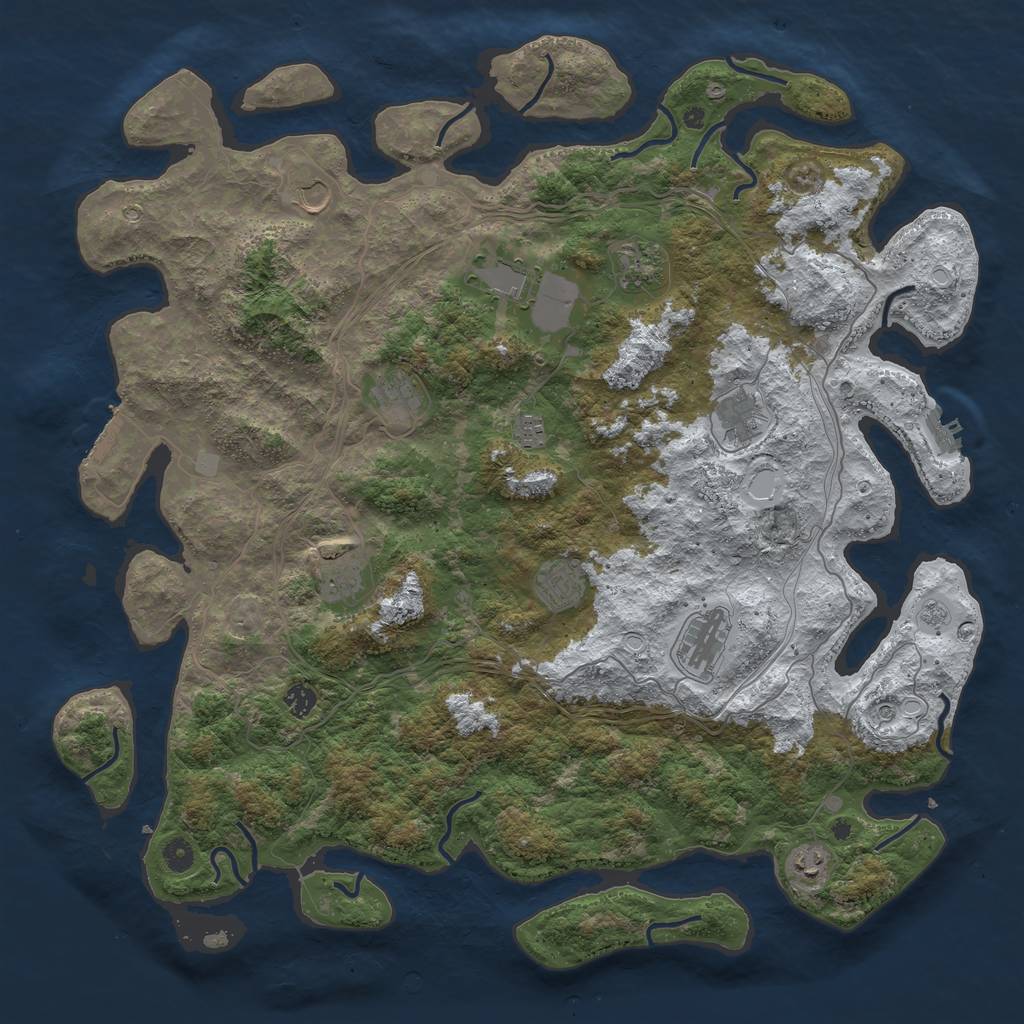 Rust Map: Procedural Map, Size: 4800, Seed: 3089746, 20 Monuments