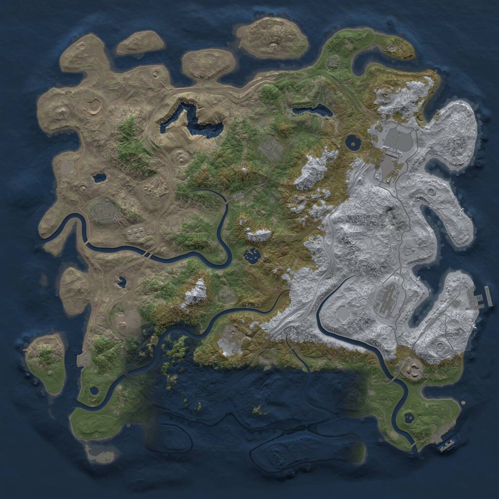 Rust Map: Procedural Map, Size: 4800, Seed: 3089746, 17 Monuments