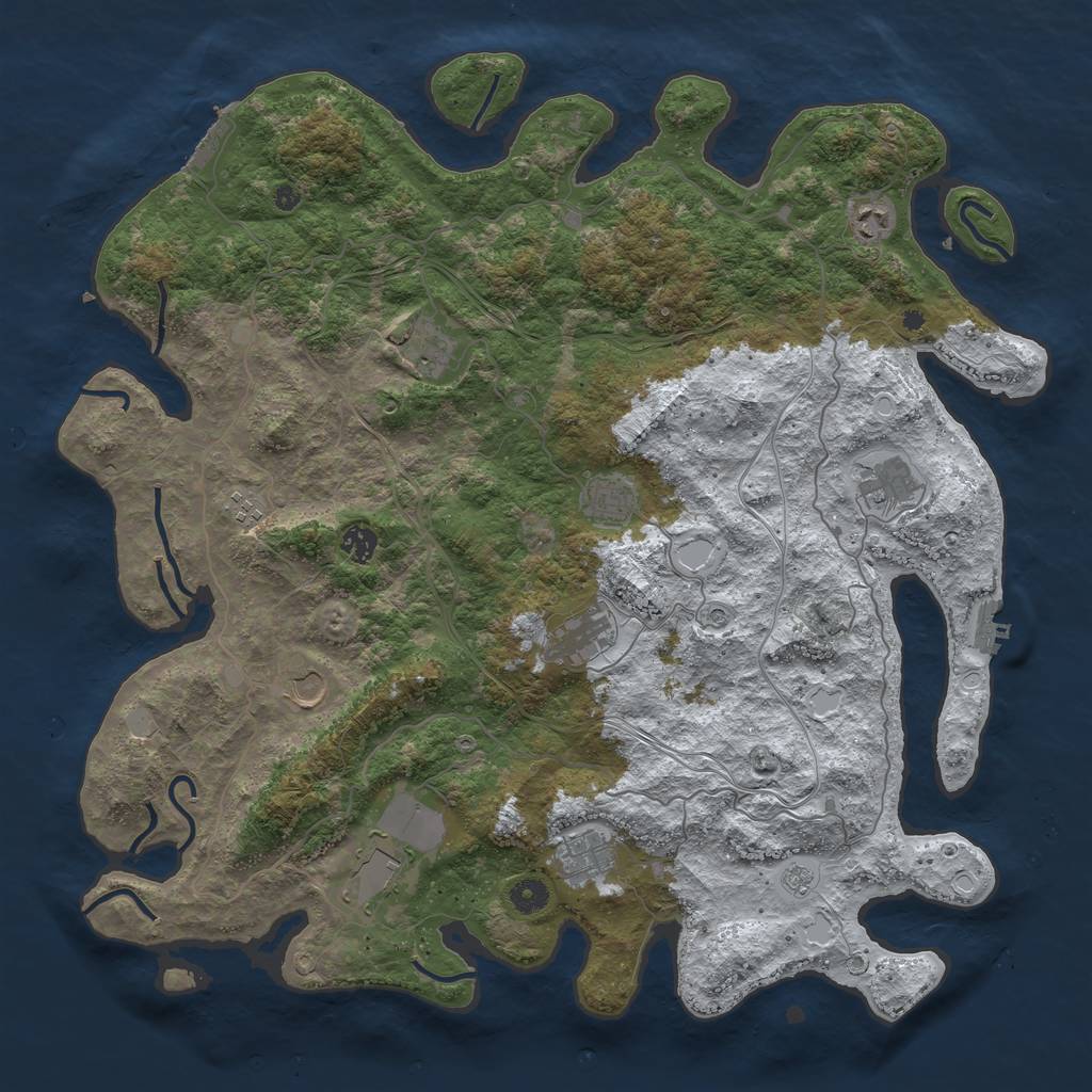 Rust Map: Procedural Map, Size: 4500, Seed: 717908931, 19 Monuments