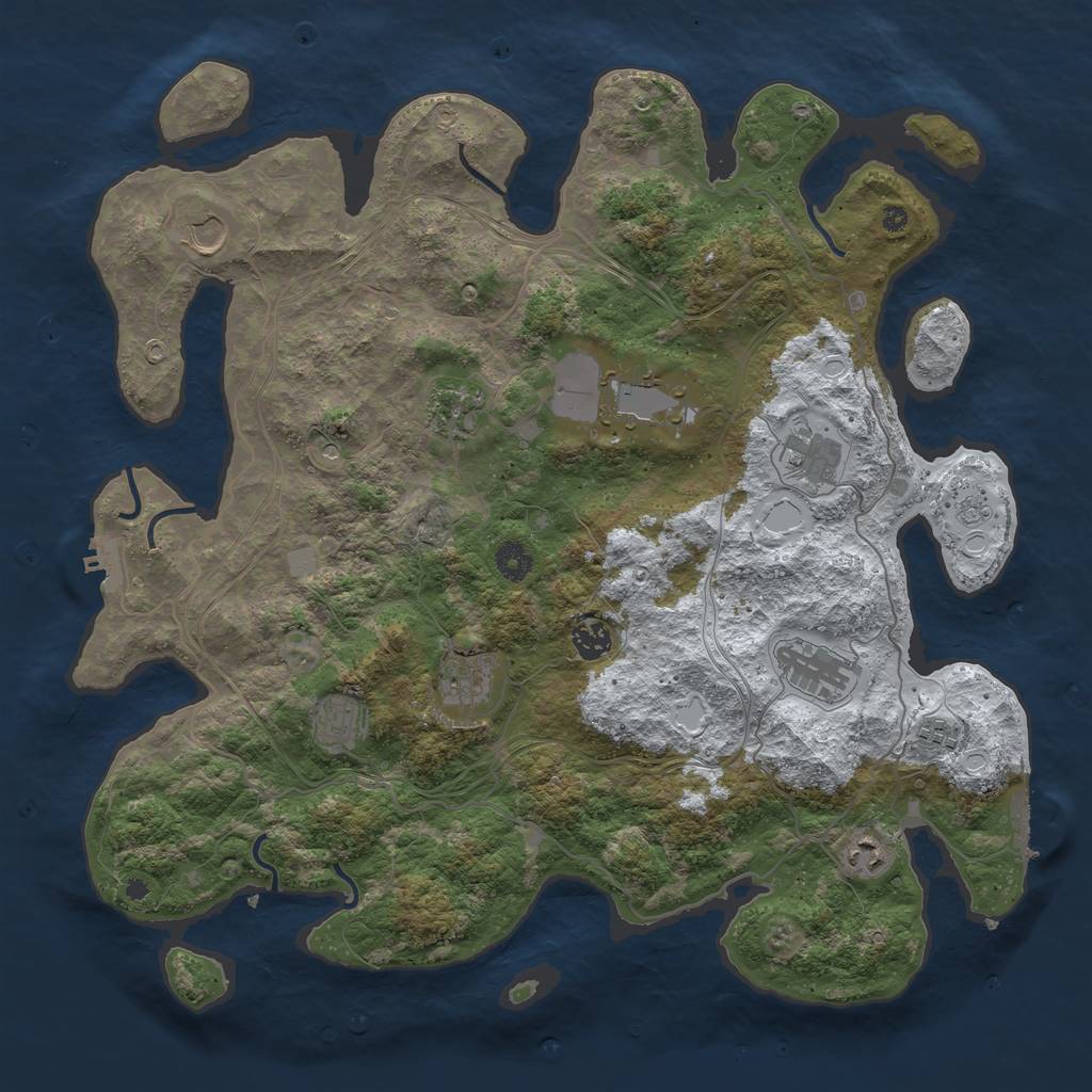 Rust Map: Procedural Map, Size: 4250, Seed: 28539, 19 Monuments