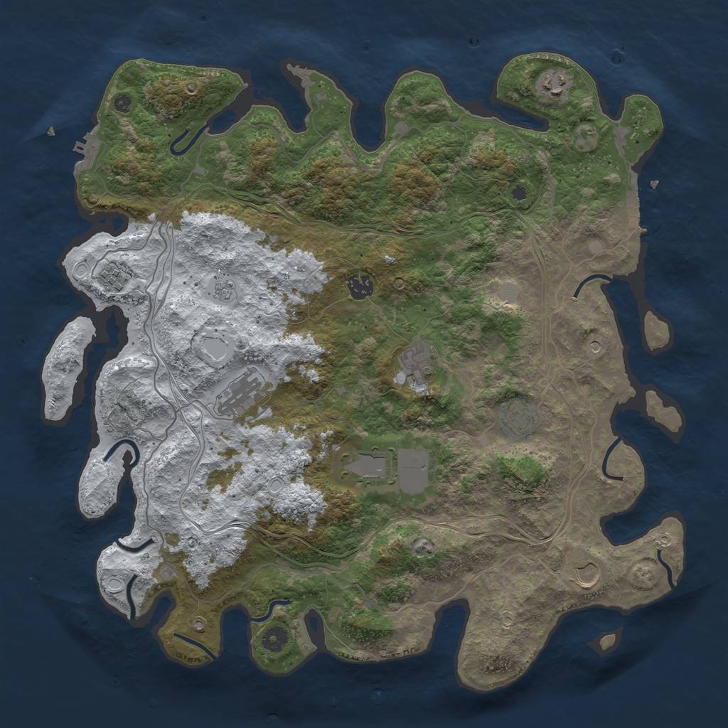 Rust Map: Procedural Map, Size: 4250, Seed: 1610181787, 17 Monuments