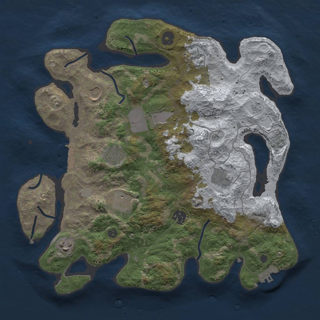 Rust Map: Procedural Map, Size: 3500, Seed: 1636872861, 18 Monuments