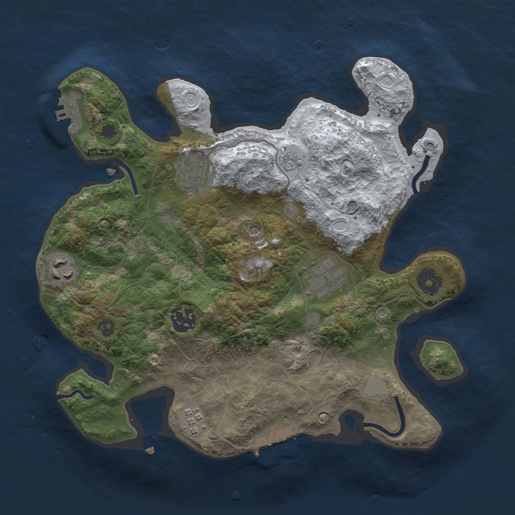 Rust Map: Procedural Map, Size: 3000, Seed: 1150821863, 14 Monuments
