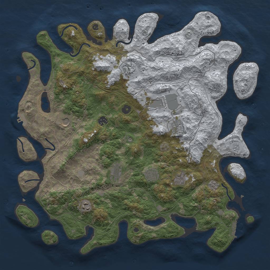 Rust Map: Procedural Map, Size: 4500, Seed: 16546, 19 Monuments