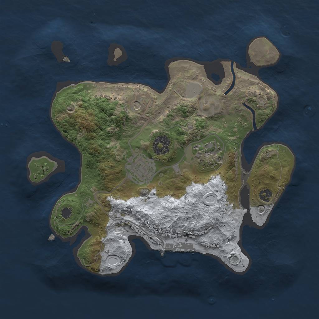 Rust Map: Procedural Map, Size: 2500, Seed: 1202, 9 Monuments
