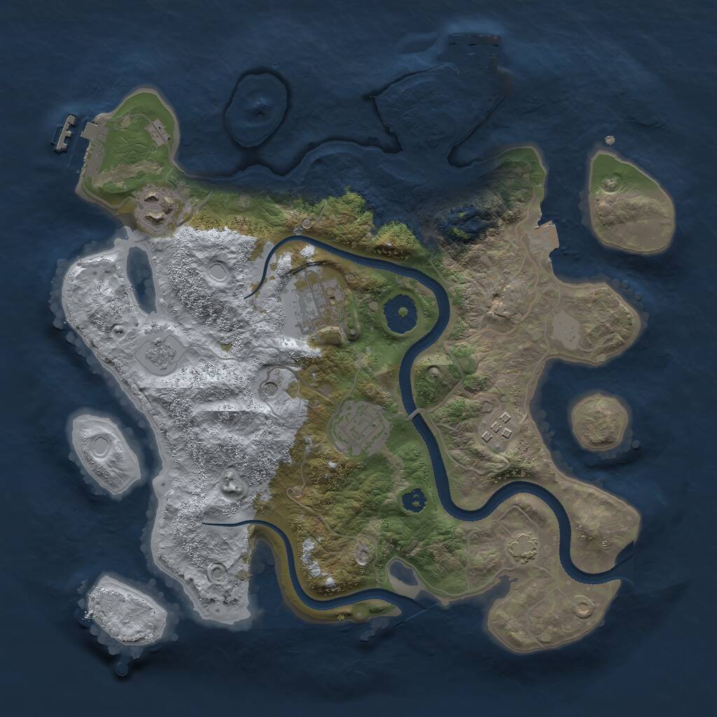 Rust Map: Procedural Map, Size: 3000, Seed: 942160206, 10 Monuments
