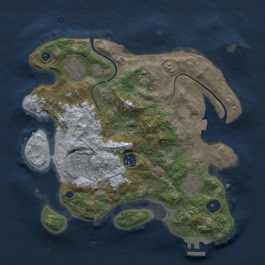 Rust Map: Procedural Map, Size: 3000, Seed: 7982, 9 Monuments