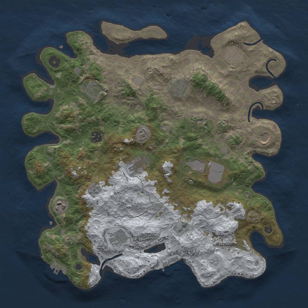 Rust Map: Procedural Map, Size: 4000, Seed: 1898444738, 20 Monuments