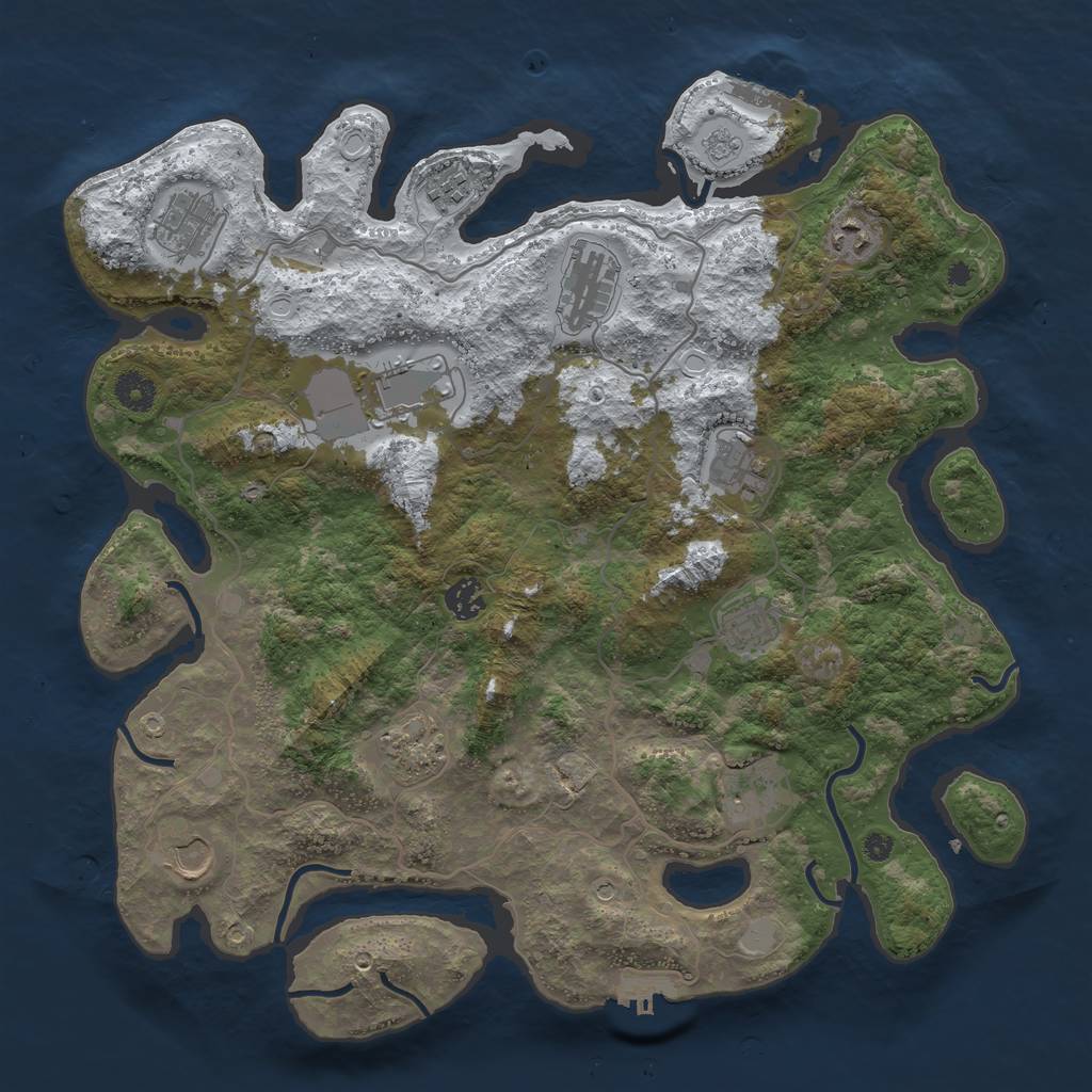 Rust Map: Procedural Map, Size: 4000, Seed: 606426588, 20 Monuments