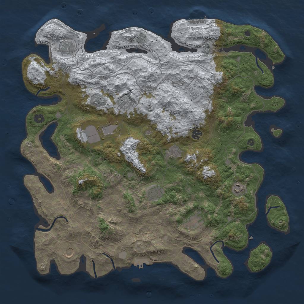 Rust Map: Procedural Map, Size: 4500, Seed: 13835, 20 Monuments