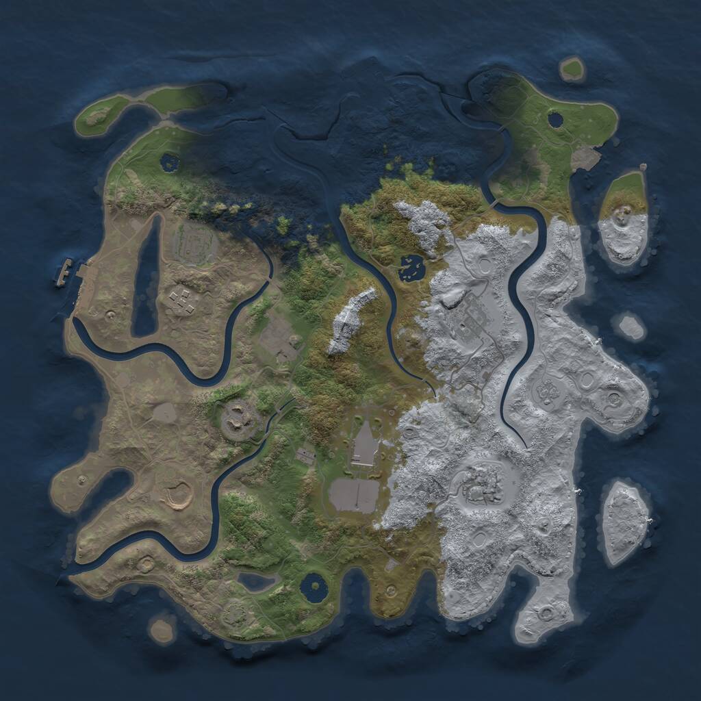 Rust Map: Procedural Map, Size: 3750, Seed: 321178837, 15 Monuments