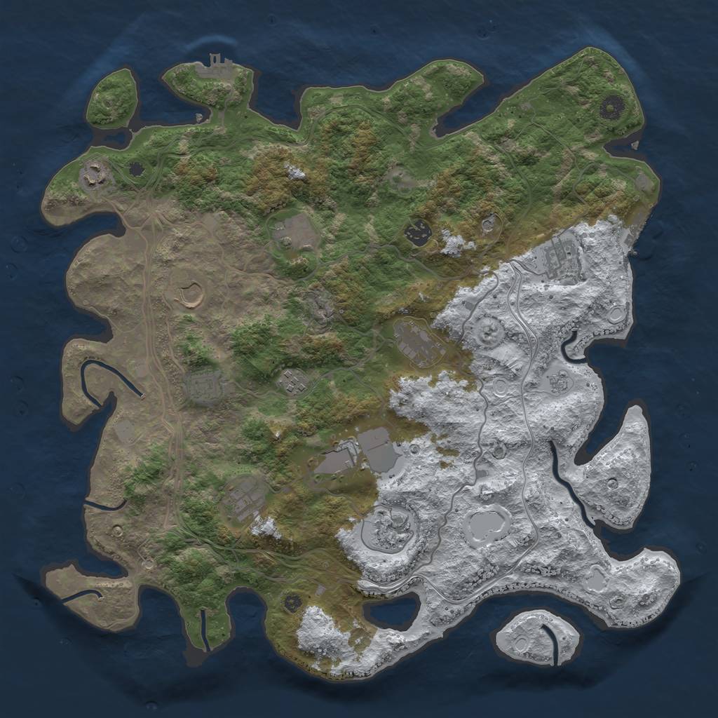 Rust Map: Procedural Map, Size: 4250, Seed: 406430909, 20 Monuments