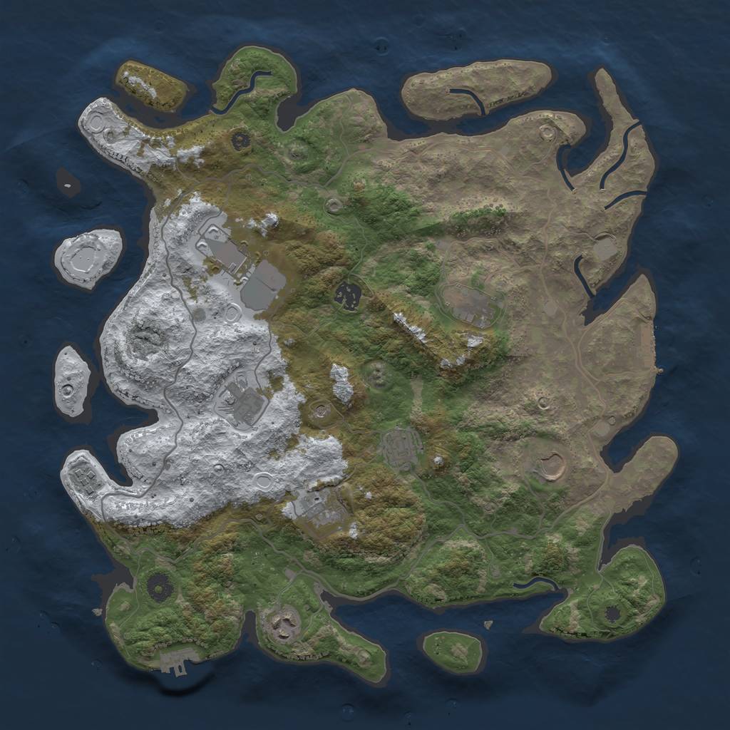 Rust Map: Procedural Map, Size: 4000, Seed: 200984, 17 Monuments