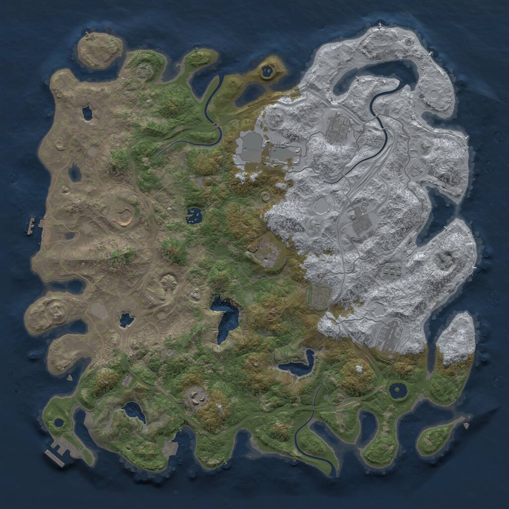 Rust Map: Procedural Map, Size: 4500, Seed: 996269209, 16 Monuments