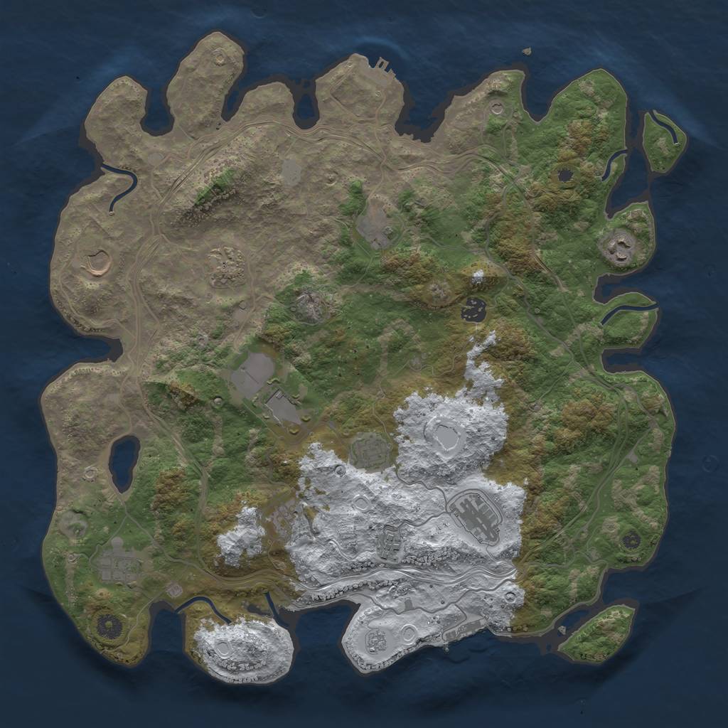Rust Map: Procedural Map, Size: 4250, Seed: 947043940, 20 Monuments