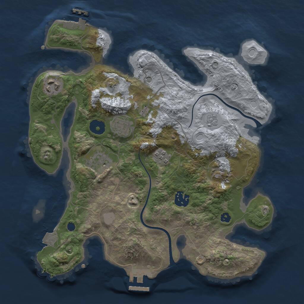 Rust Map: Procedural Map, Size: 3000, Seed: 66546, 11 Monuments