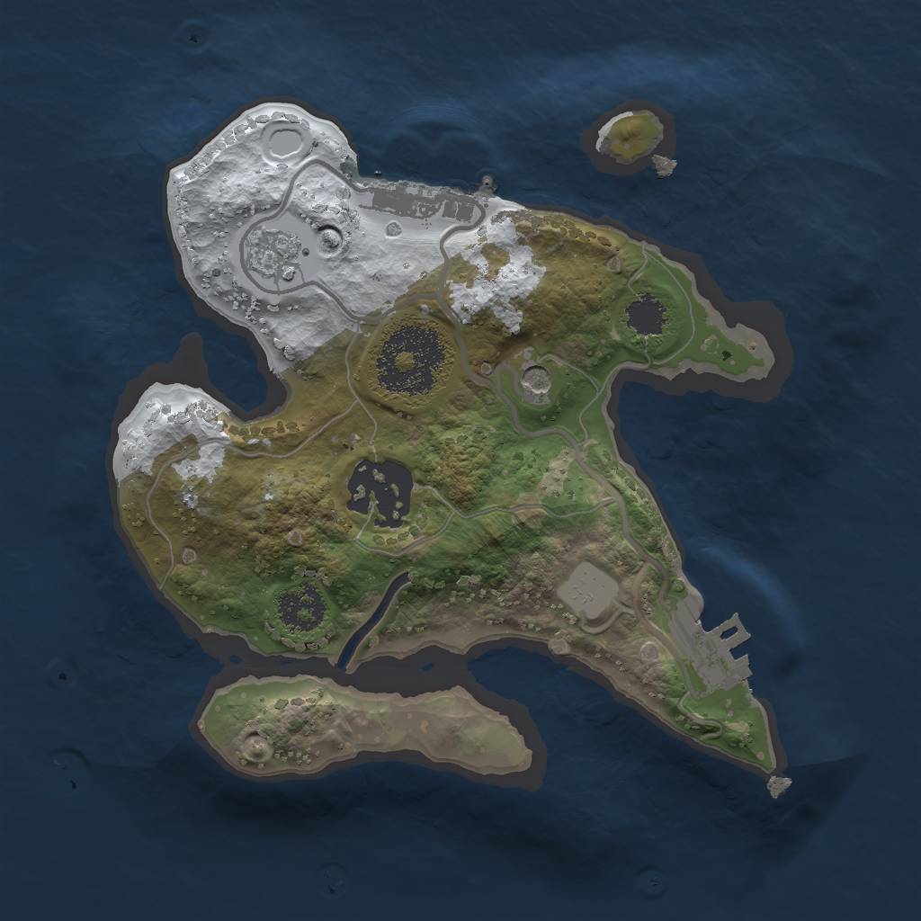 Rust Map: Procedural Map, Size: 2000, Seed: 6657357, 10 Monuments