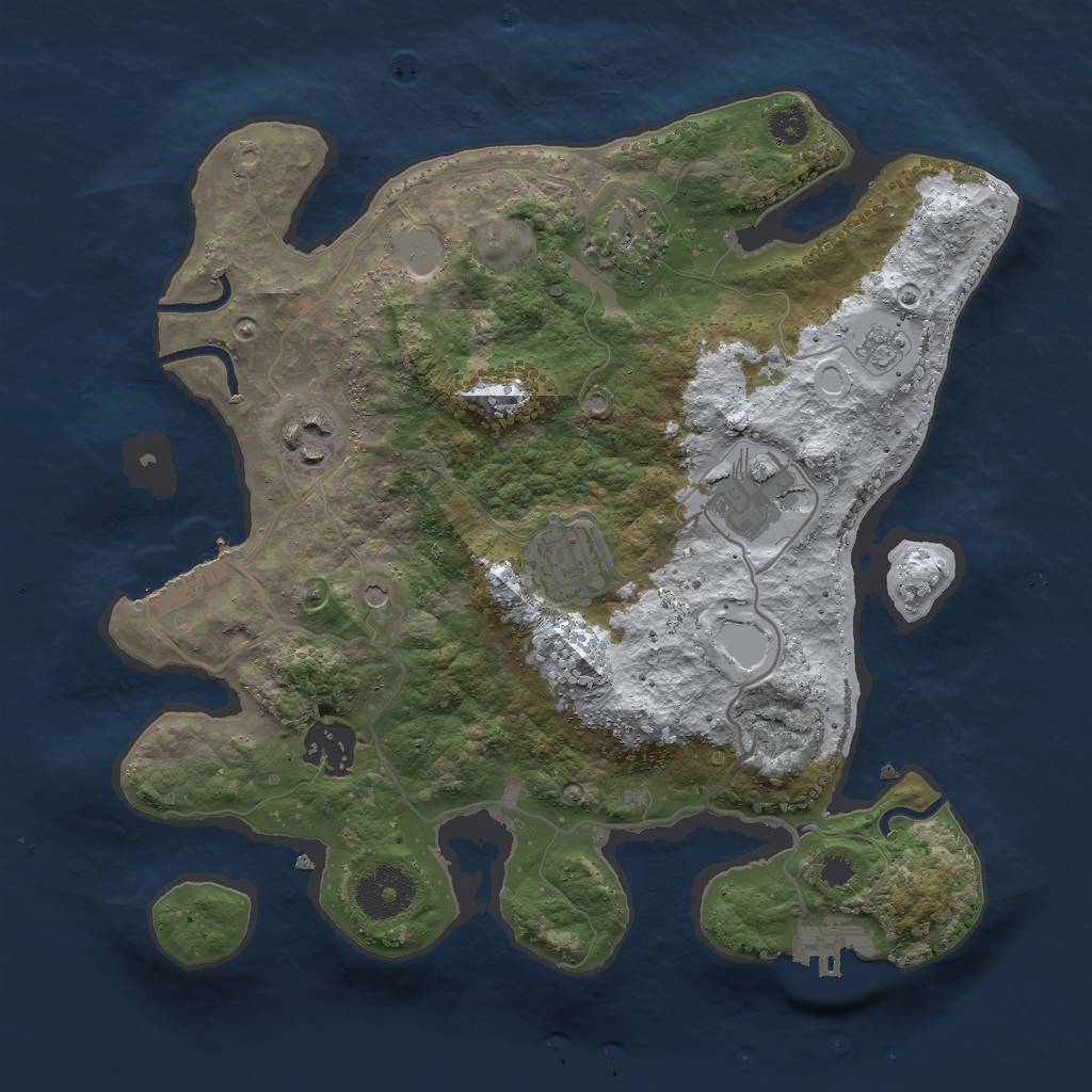 Rust Map: Procedural Map, Size: 3000, Seed: 1015, 14 Monuments