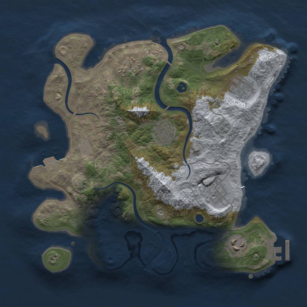 Rust Map: Procedural Map, Size: 3000, Seed: 1015, 10 Monuments