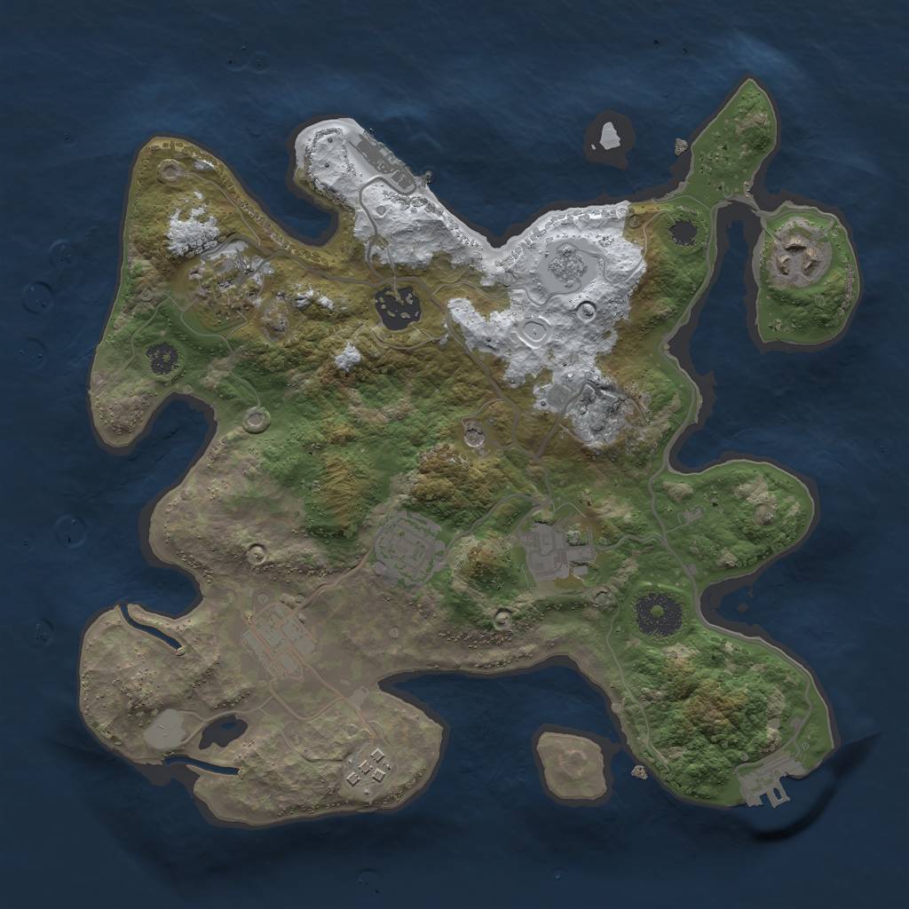 Rust Map: Procedural Map, Size: 3000, Seed: 1914817886, 16 Monuments