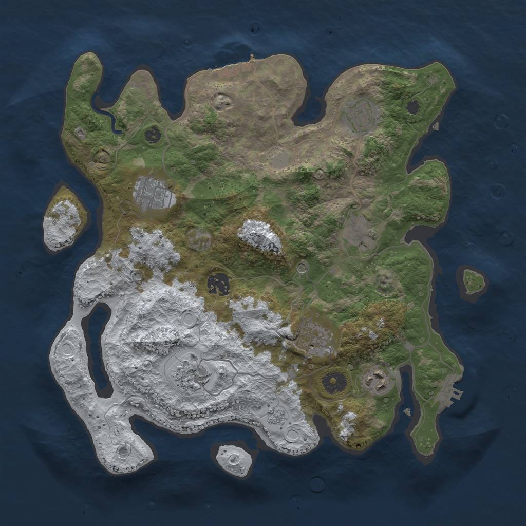 Rust Map: Procedural Map, Size: 3400, Seed: 435345, 16 Monuments