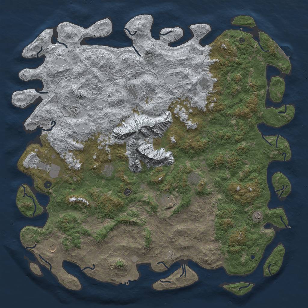 Rust Map: Procedural Map, Size: 6000, Seed: 939699, 20 Monuments