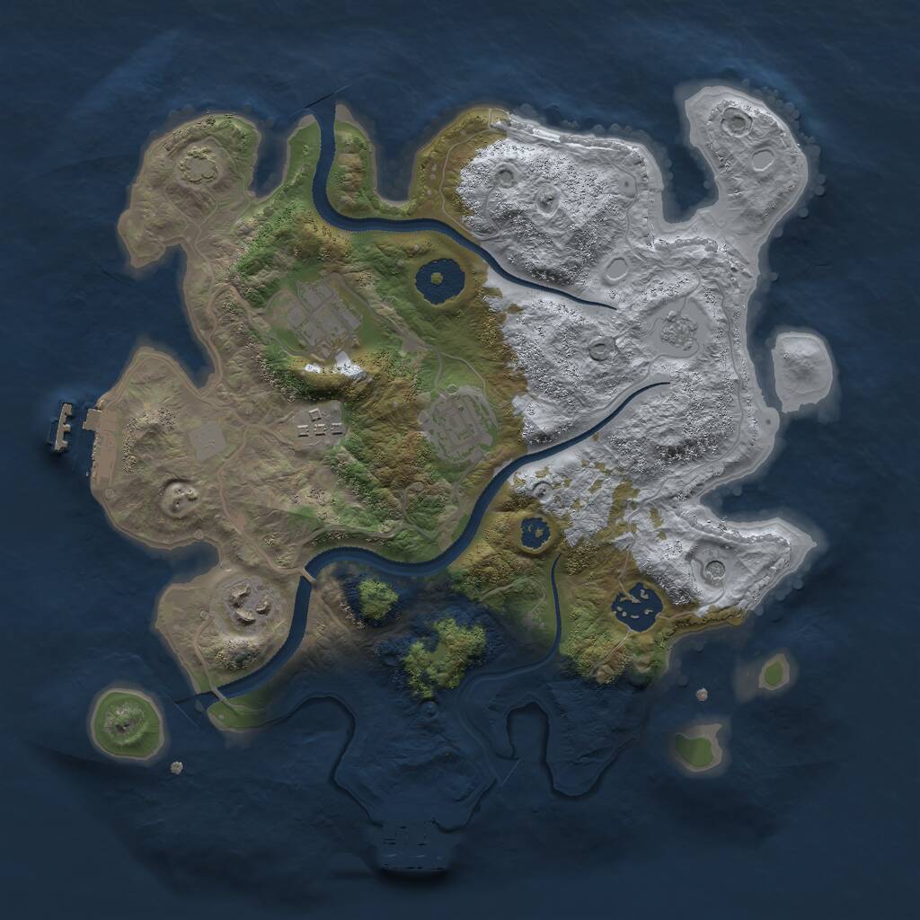 Rust Map: Procedural Map, Size: 3000, Seed: 1965782228, 11 Monuments