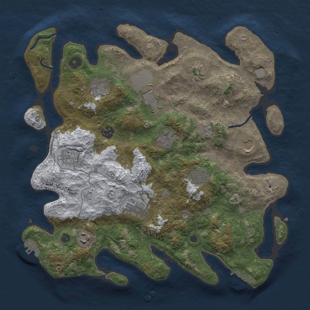 Rust Map: Procedural Map, Size: 3750, Seed: 100671, 20 Monuments