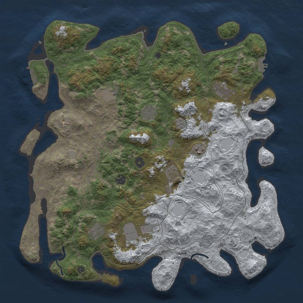 Rust Map: Procedural Map, Size: 4500, Seed: 178922209, 18 Monuments