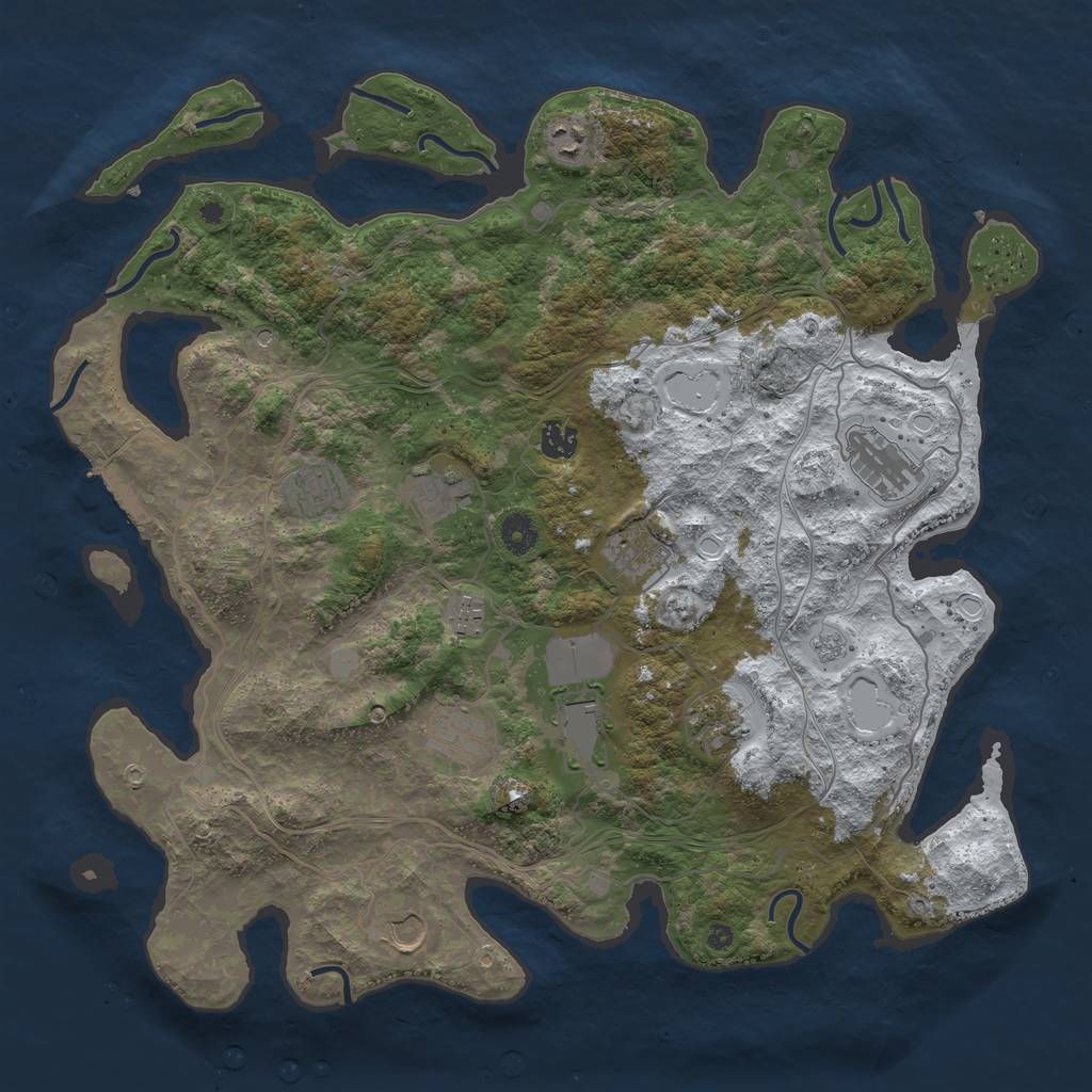 Rust Map: Procedural Map, Size: 4250, Seed: 143988, 19 Monuments