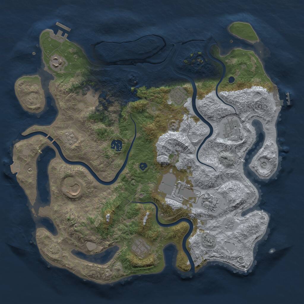 Rust Map: Procedural Map, Size: 3850, Seed: 655887456, 16 Monuments
