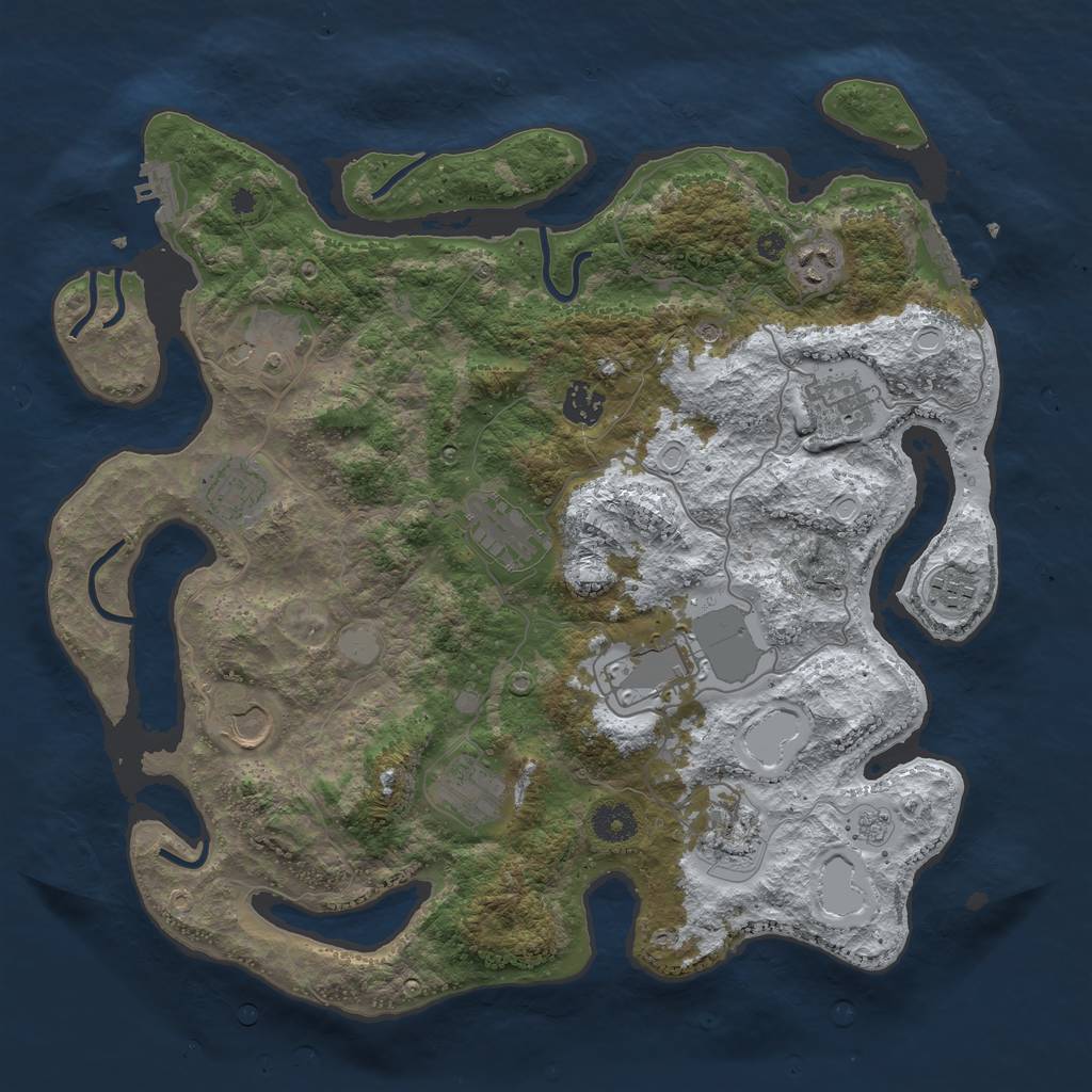 Rust Map: Procedural Map, Size: 3850, Seed: 655887456, 20 Monuments