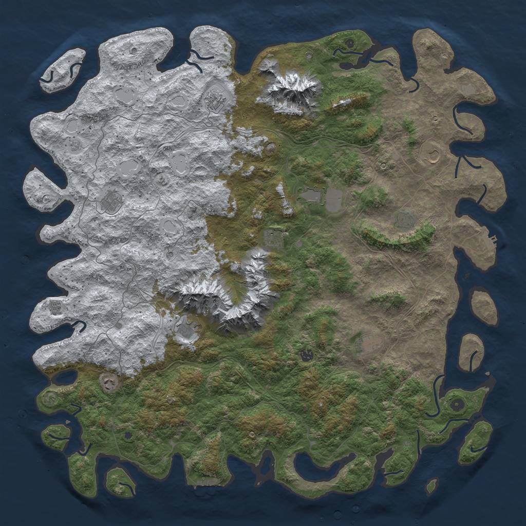 Rust Map: Procedural Map, Size: 6000, Seed: 313448, 20 Monuments