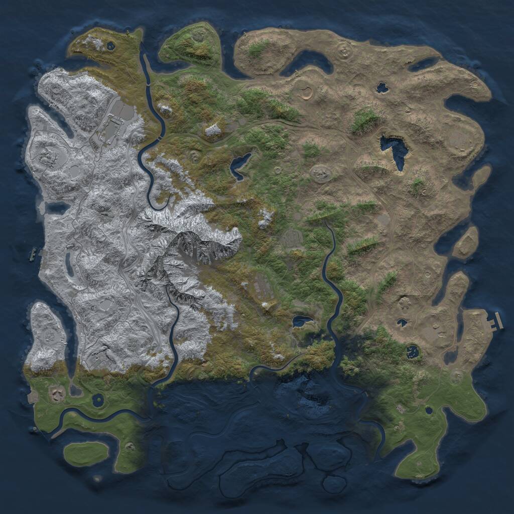 Rust Map: Procedural Map, Size: 6000, Seed: 69218, 17 Monuments