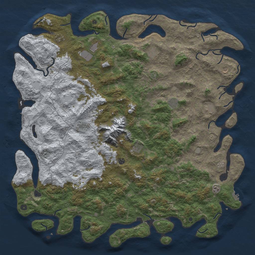 Rust Map: Procedural Map, Size: 6000, Seed: 69218, 20 Monuments