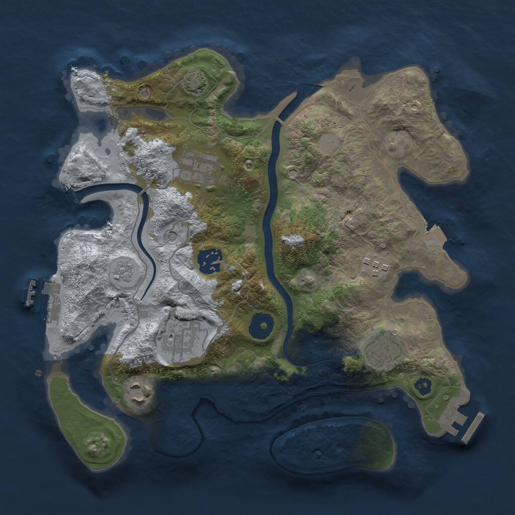 Rust Map: Procedural Map, Size: 3000, Seed: 1538295304, 12 Monuments