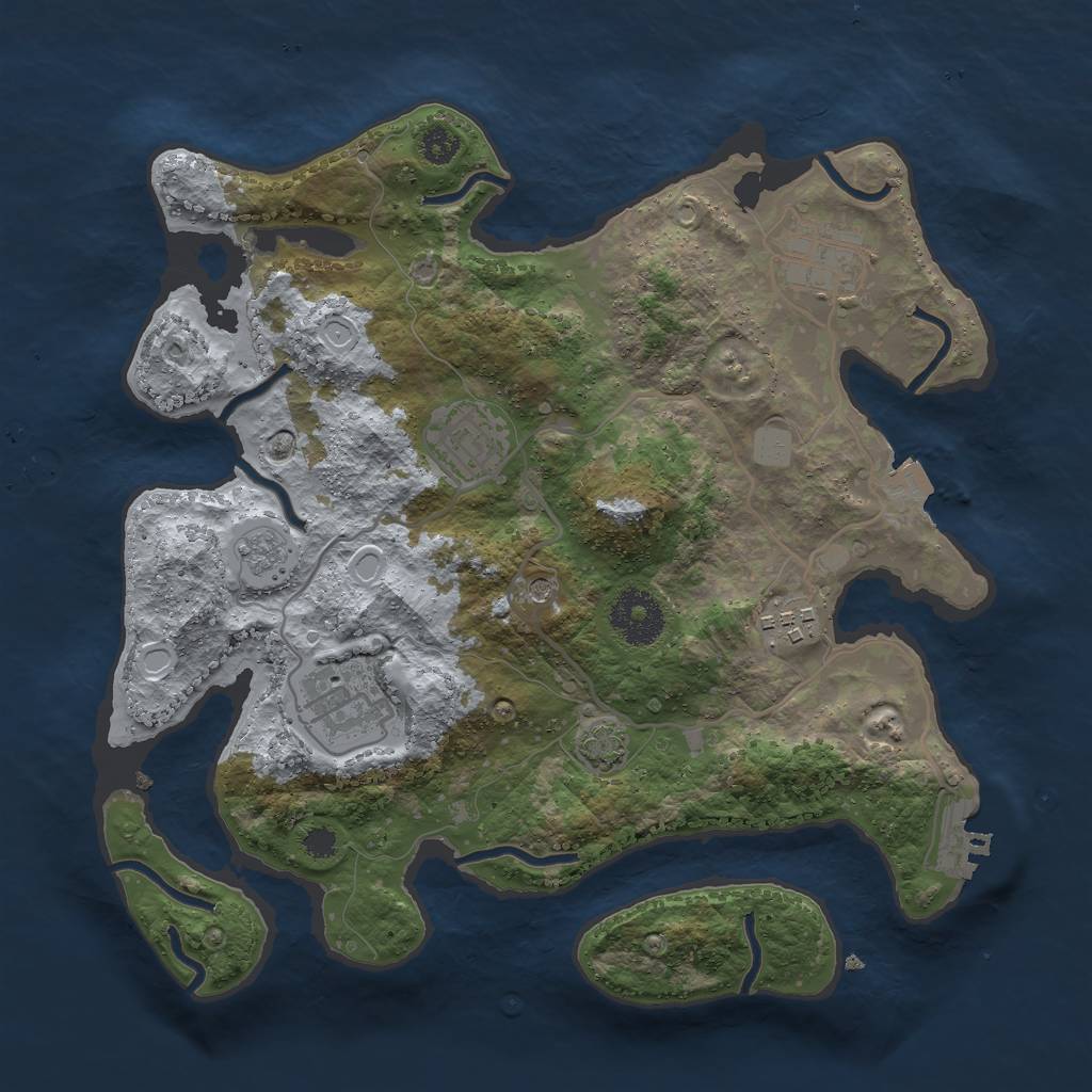 Rust Map: Procedural Map, Size: 3000, Seed: 1538295304, 11 Monuments