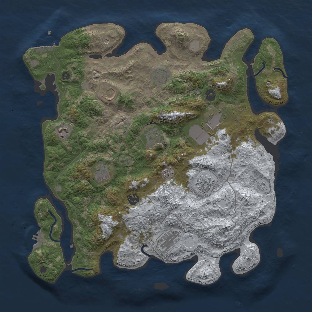 Rust Map: Procedural Map, Size: 4000, Seed: 643219684, 19 Monuments