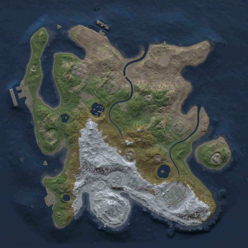 Rust Map: Procedural Map, Size: 2800, Seed: 612455666, 9 Monuments