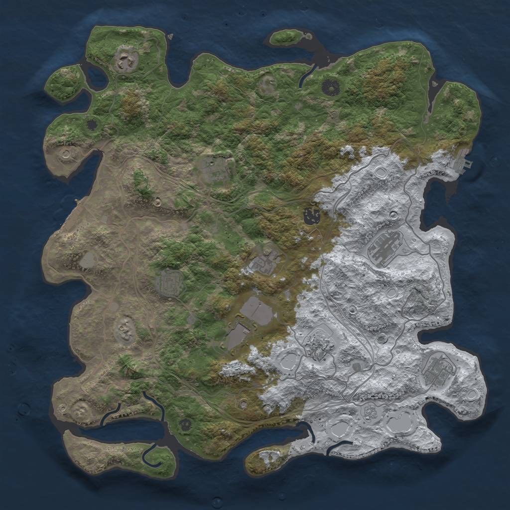 Rust Map: Procedural Map, Size: 4250, Seed: 988907, 18 Monuments