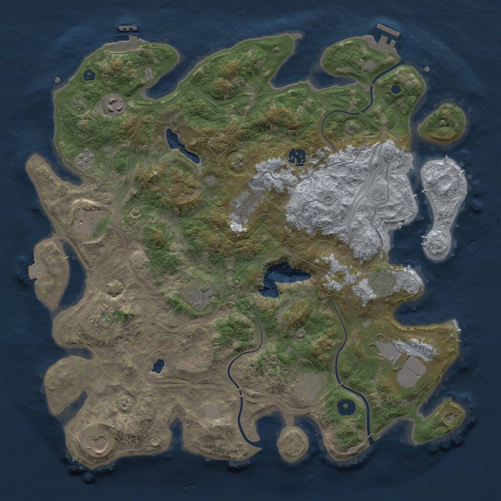 Rust Map: Procedural Map, Size: 4250, Seed: 118005, 17 Monuments