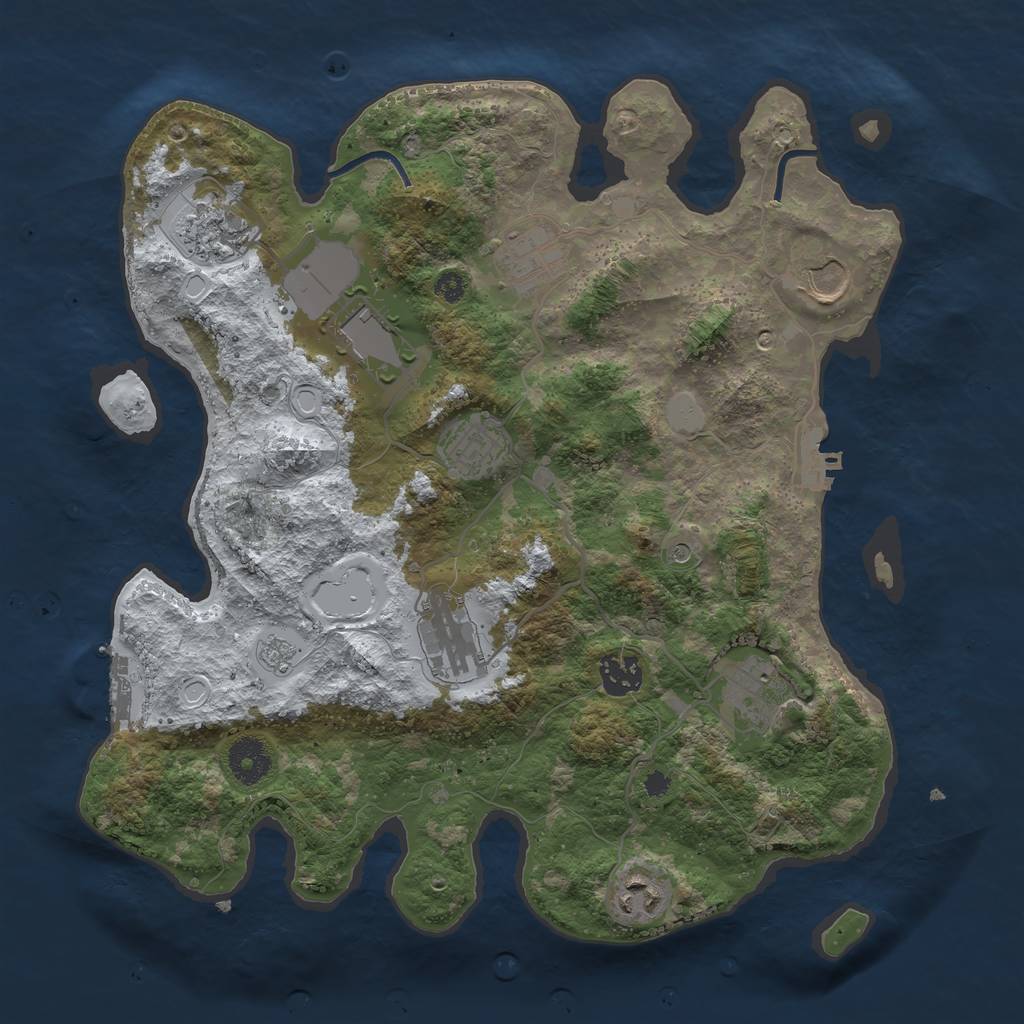 Rust Map: Procedural Map, Size: 3500, Seed: 887662280, 18 Monuments